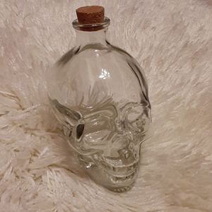 Skull glass bottle
